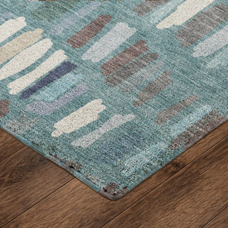 Dalyn Kenner KN5 Teal Rug corner detail