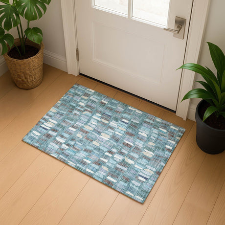 Dalyn Kenner KN5 Teal Rug shown in a room