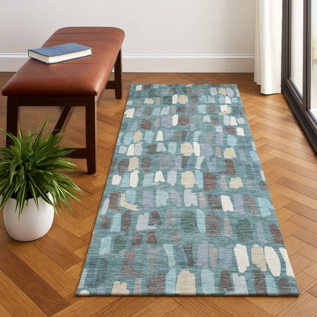 Dalyn Kenner KN5 Teal Rug shown in a room