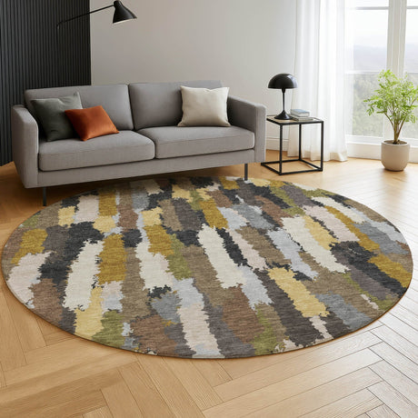 Dalyn Kenner KN6 Black Rug shown in a room