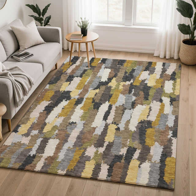 Dalyn Kenner KN6 Black Rug shown in a room
