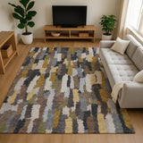 Dalyn Kenner KN6 Black Rug shown in a room