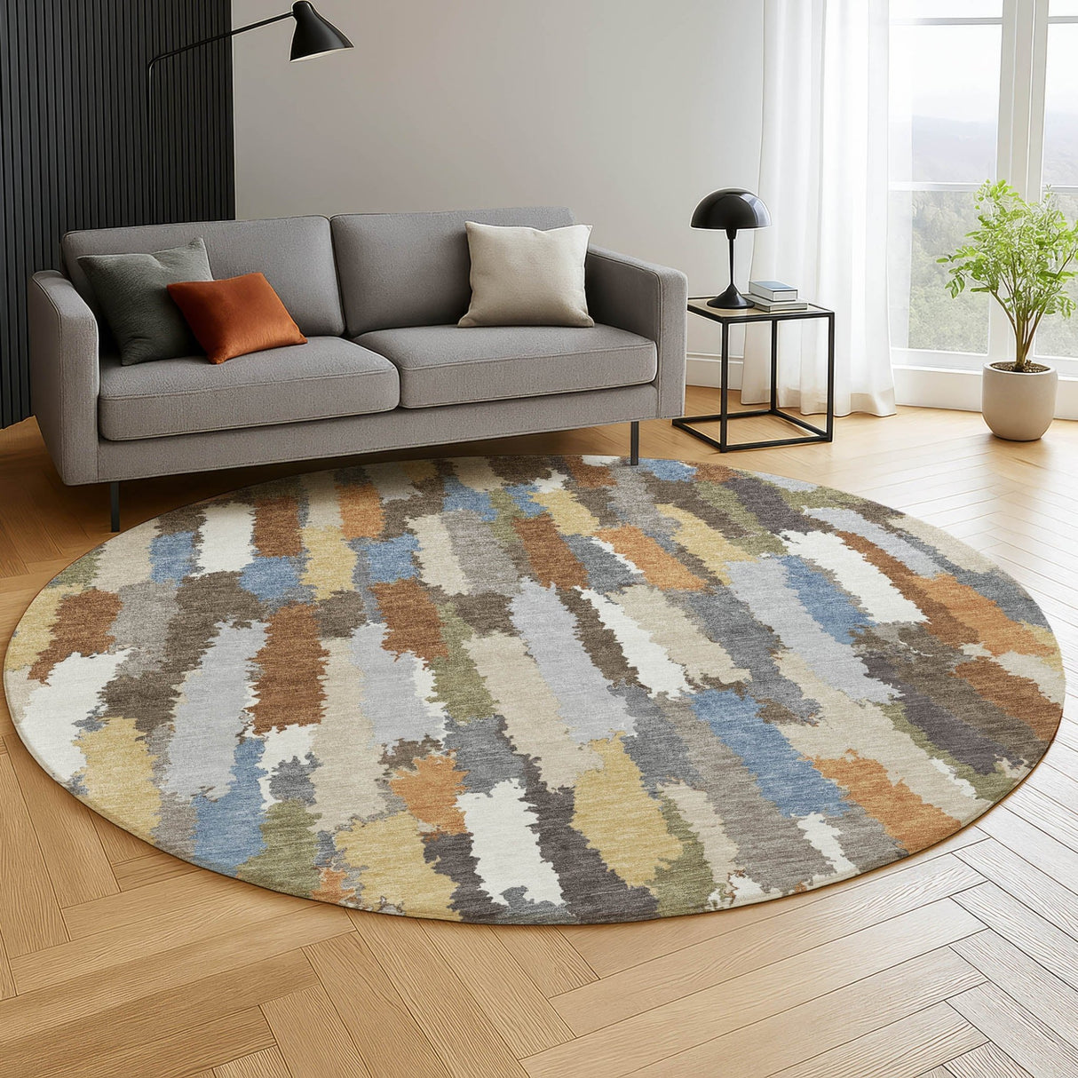 Dalyn Kenner KN6 Chocolate Rug shown in a room