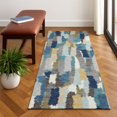 Dalyn Kenner KN6 Teal Rug shown in a room