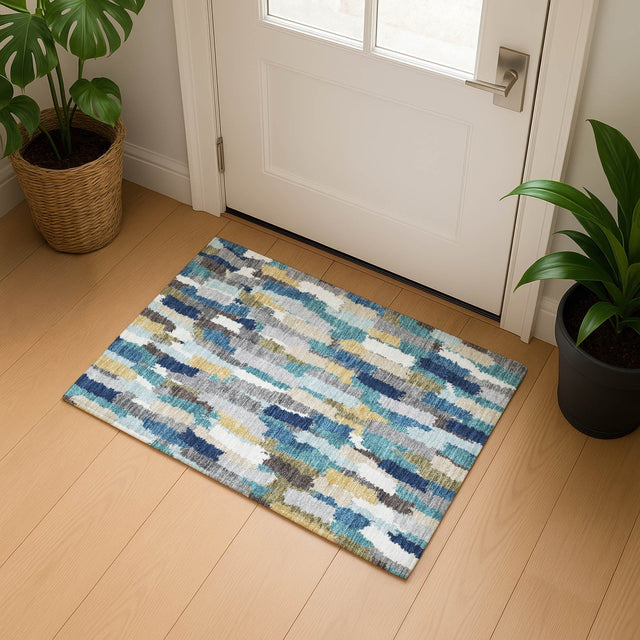 Dalyn Kenner KN6 Teal Rug shown in a room