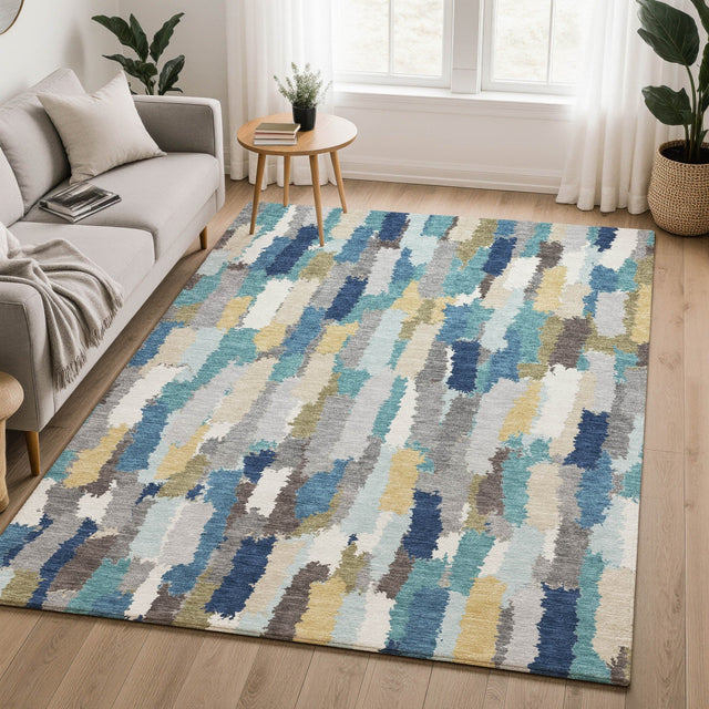 Dalyn Kenner KN6 Teal Rug shown in a room