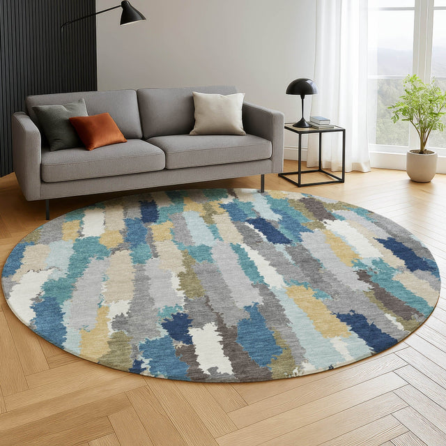 Dalyn Kenner KN6 Teal Rug shown in a room