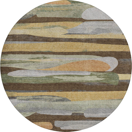 Dalyn Kenner KN7 Chocolate Rug round rug