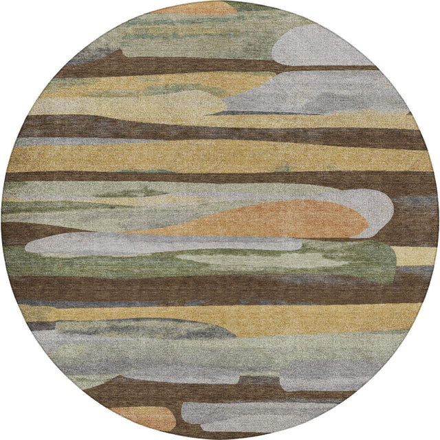 Dalyn Kenner KN7 Chocolate Rug round rug