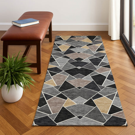 Dalyn Kenner KN8 Black Rug shown in a room