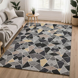 Dalyn Kenner KN8 Black Rug shown in a room