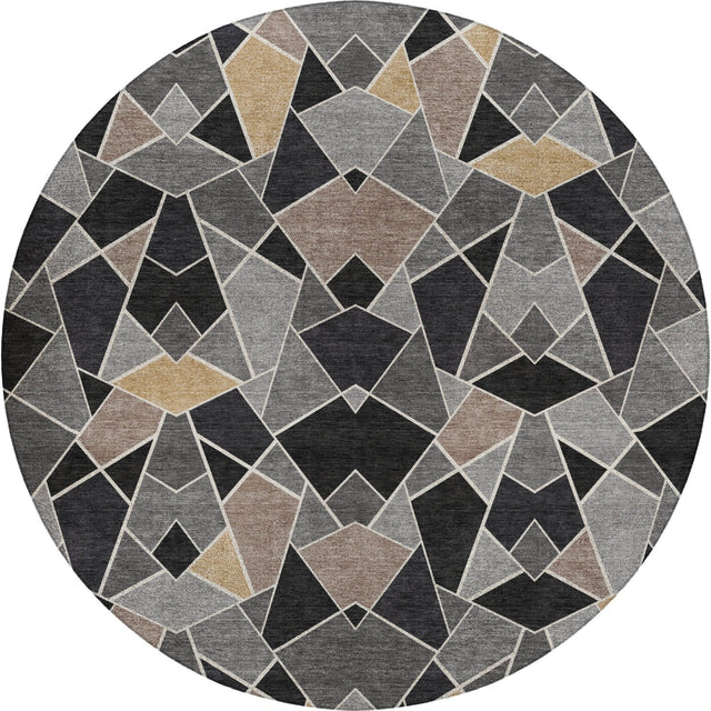 Dalyn Kenner KN8 Black Rug round rug