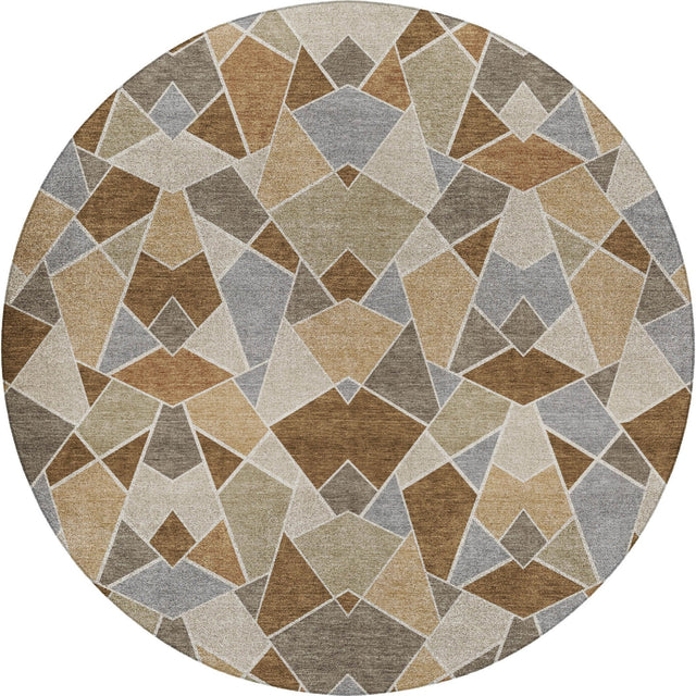 Dalyn Kenner KN8 Chocolate Rug round rug