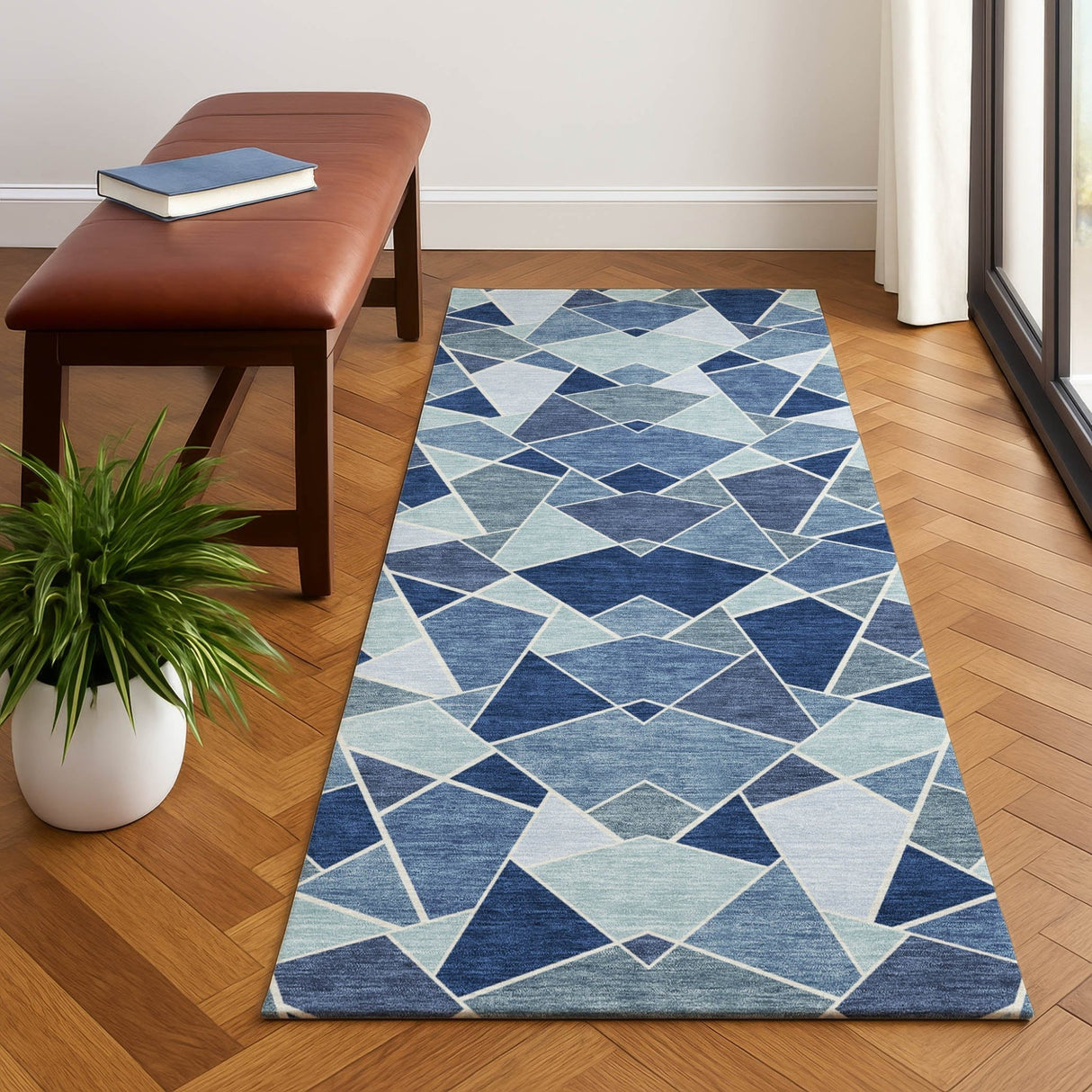Dalyn Kenner KN8 Denim Rug shown in a room