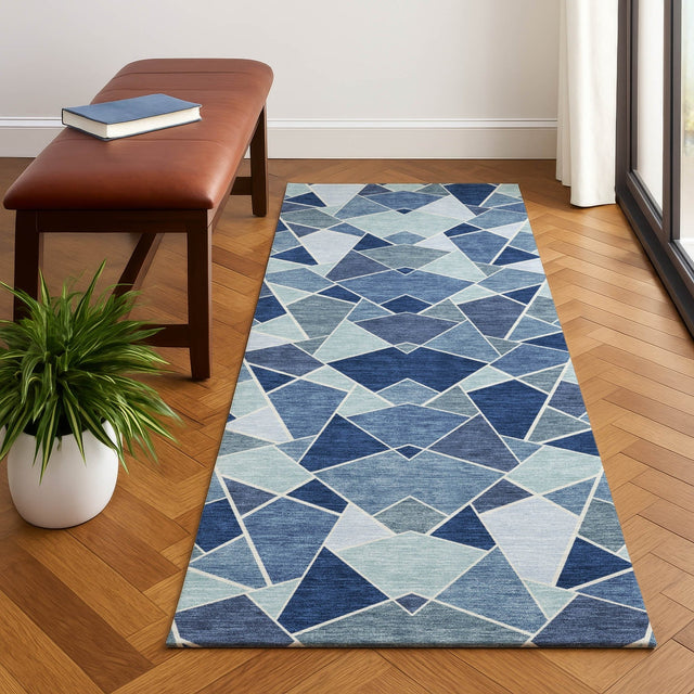 Dalyn Kenner KN8 Denim Rug shown in a room