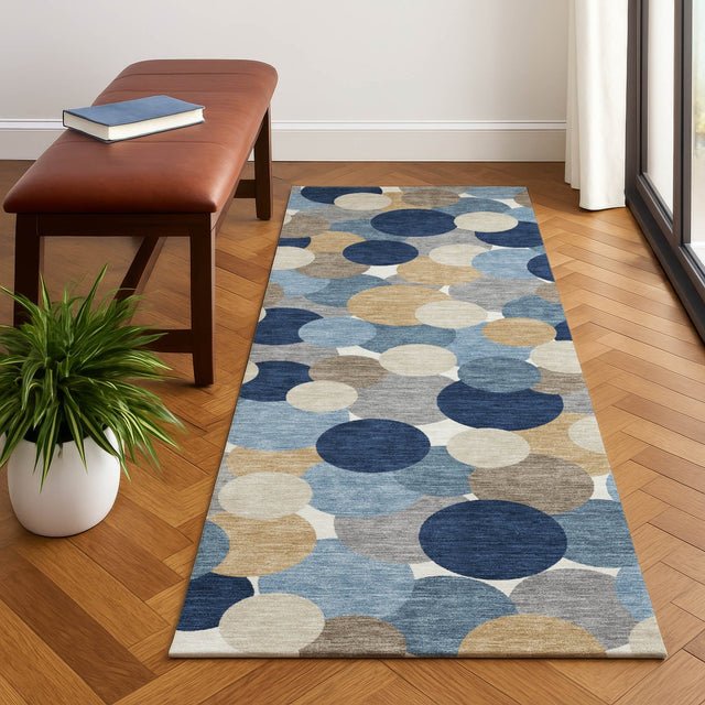 Dalyn Kenner KN9 Blue Rug shown in a room