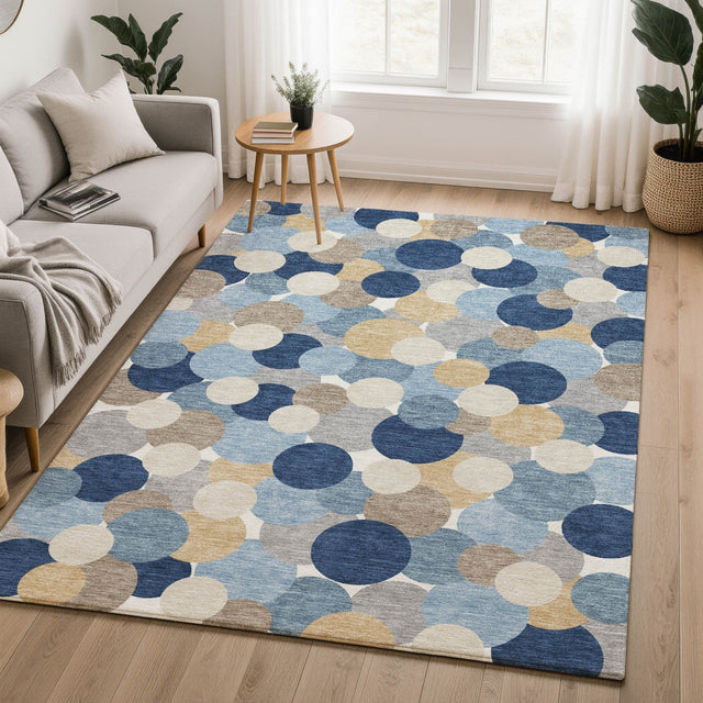 Dalyn Kenner KN9 Blue Rug shown in a room
