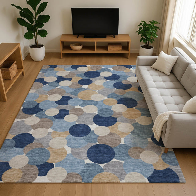 Dalyn Kenner KN9 Blue Rug shown in a room