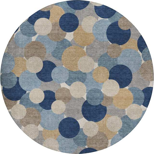 Dalyn Kenner KN9 Blue Rug round rug