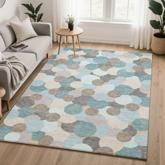 Dalyn Kenner KN9 Turquoise Rug shown in a room