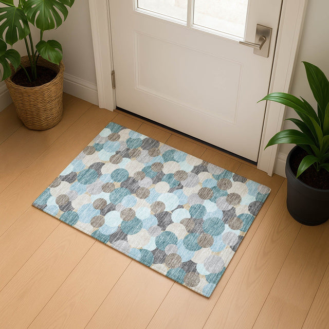 Dalyn Kenner KN9 Turquoise Rug shown in a room