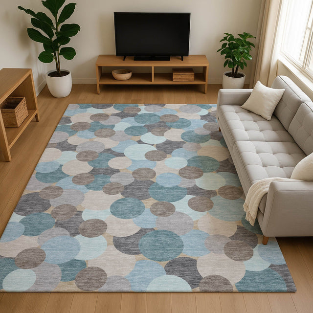 Dalyn Kenner KN9 Turquoise Rug shown in a room