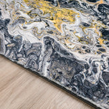 Dalyn Kikiamo KK13 Graphite Rug finished edge detail