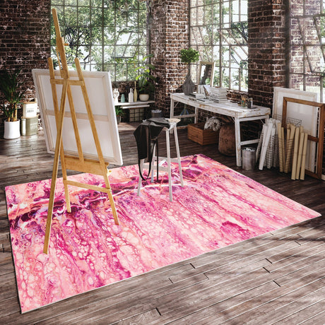 Dalyn Kikiamo KK16 Flamingo Rug shown in a room