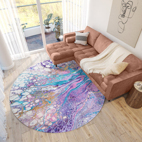 Dalyn Kikiamo KK19 Lavender Rug shown in a room
