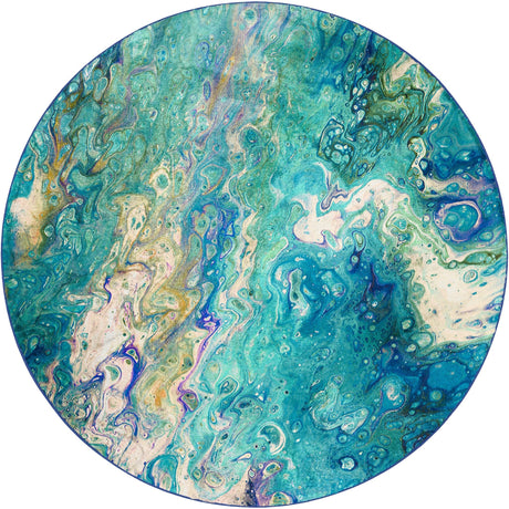 Dalyn Kikiamo KK4 Lagoon Rug round rug