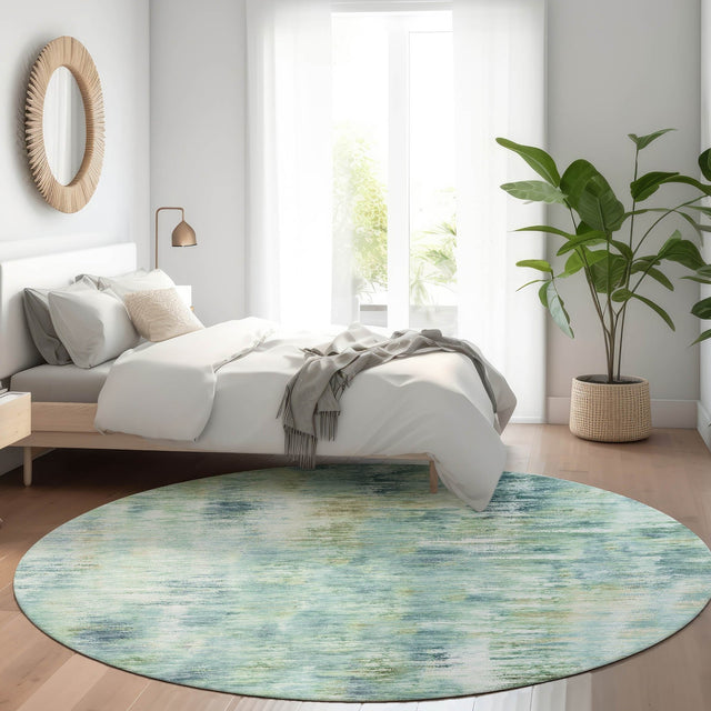 Dalyn Kochi KC1 Teal Rug shown in a room