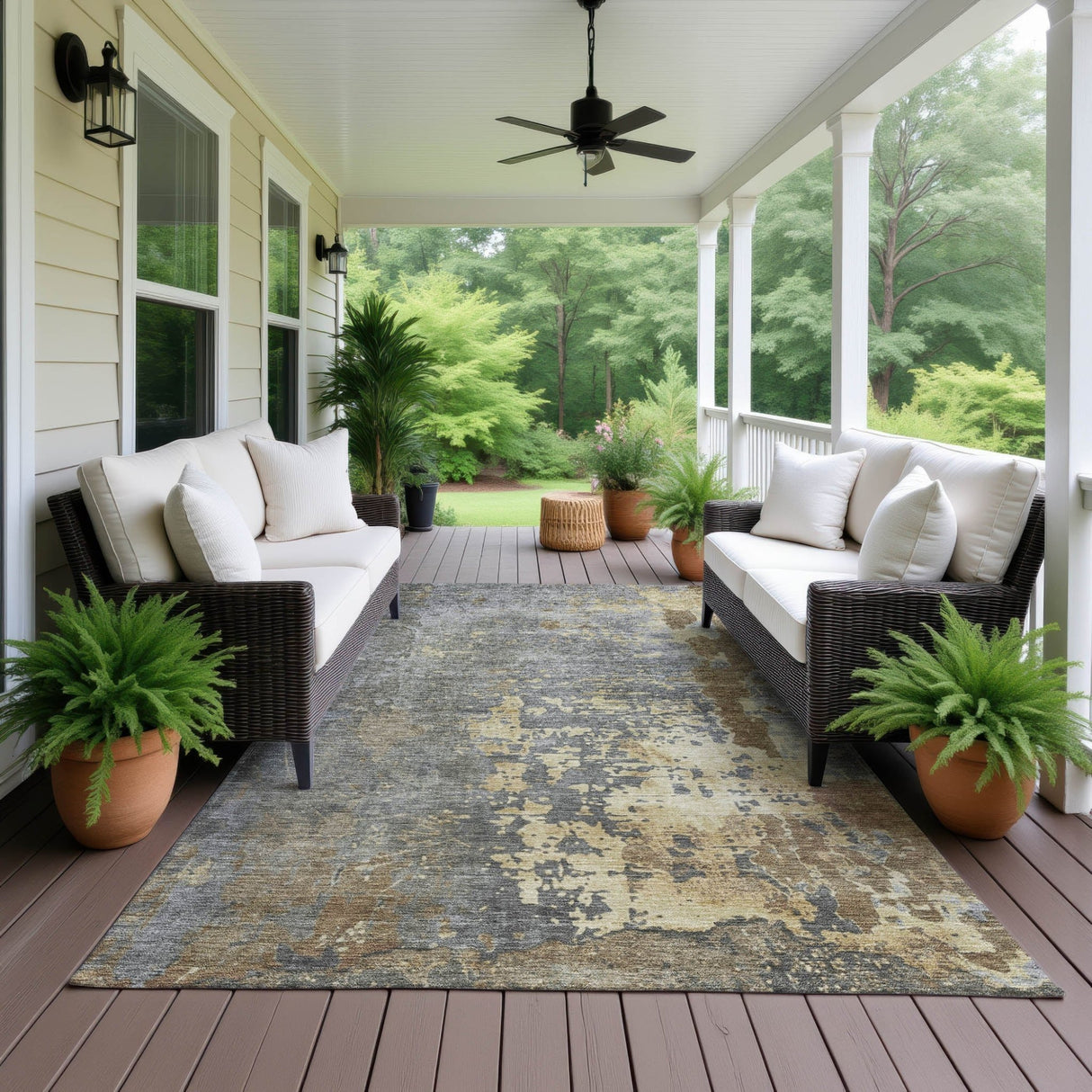 Dalyn Kochi KC11 Pewter Rug outdoor lifestyle image