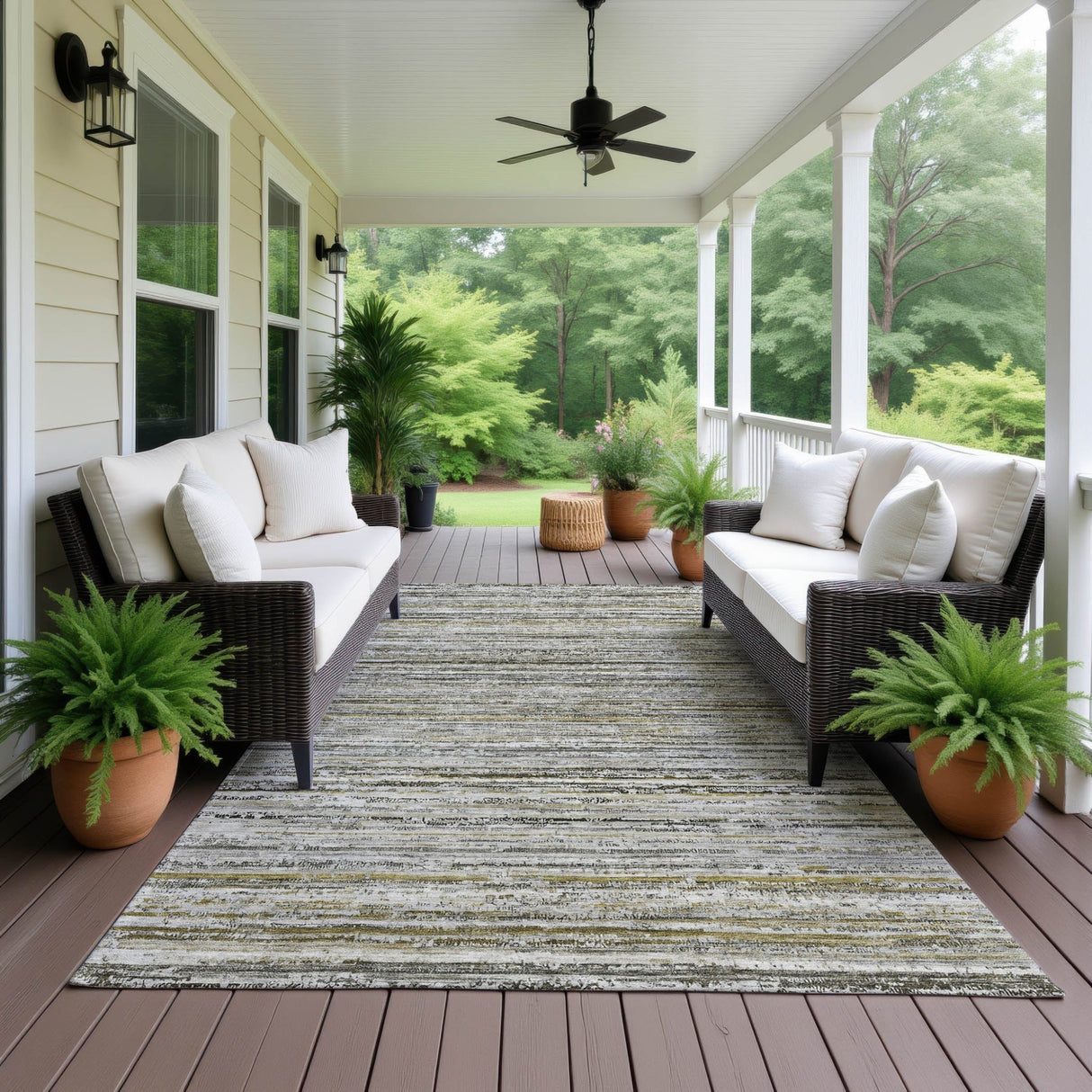 Dalyn Kochi KC3 Pewter Rug outdoor lifestyle image