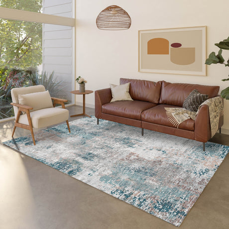 Dalyn Kochi KC4 Teal Rug shown in a room
