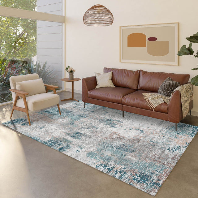 Dalyn Kochi KC4 Teal Rug shown in a room