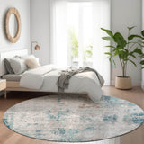 Dalyn Kochi KC4 Teal Rug shown in a room