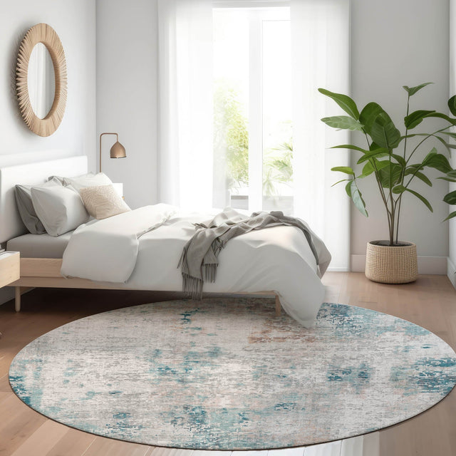 Dalyn Kochi KC4 Teal Rug shown in a room