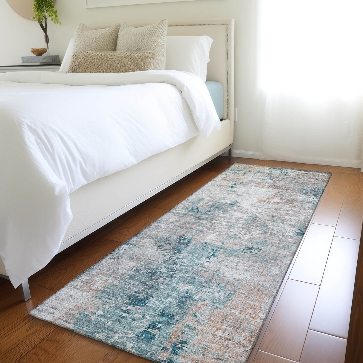 Dalyn Kochi KC4 Teal Rug shown in a room