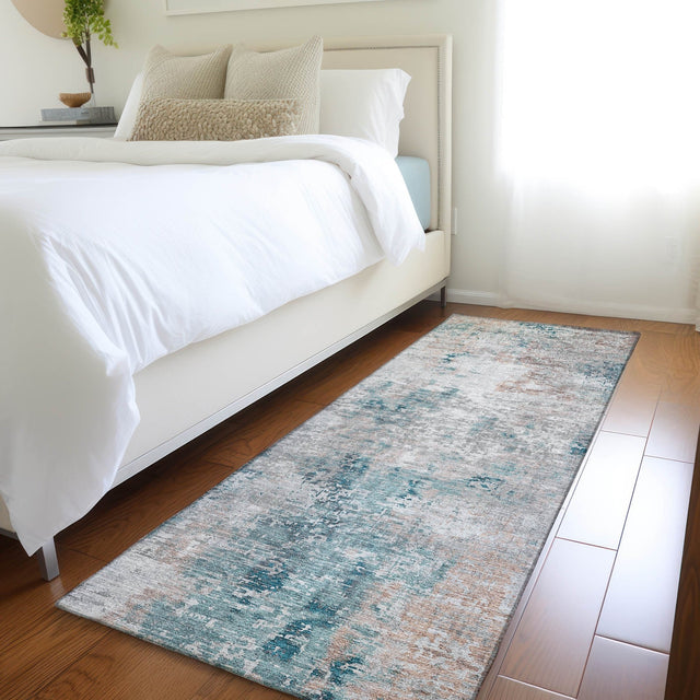 Dalyn Kochi KC4 Teal Rug shown in a room