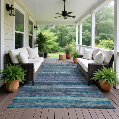 Dalyn Kochi KC5 Blue Rug outdoor lifestyle image