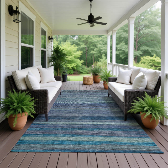 Dalyn Kochi KC5 Blue Rug outdoor lifestyle image