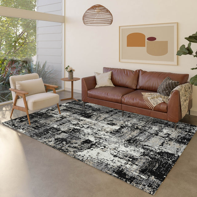 Dalyn Kochi KC7 Black Rug shown in a room