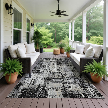 Dalyn Kochi KC7 Black Rug outdoor lifestyle image