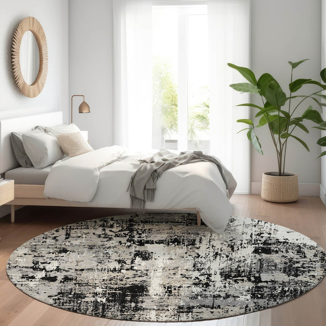 Dalyn Kochi KC7 Black Rug shown in a room