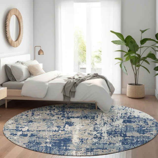 Dalyn Kochi KC7 Navy Rug shown in a room