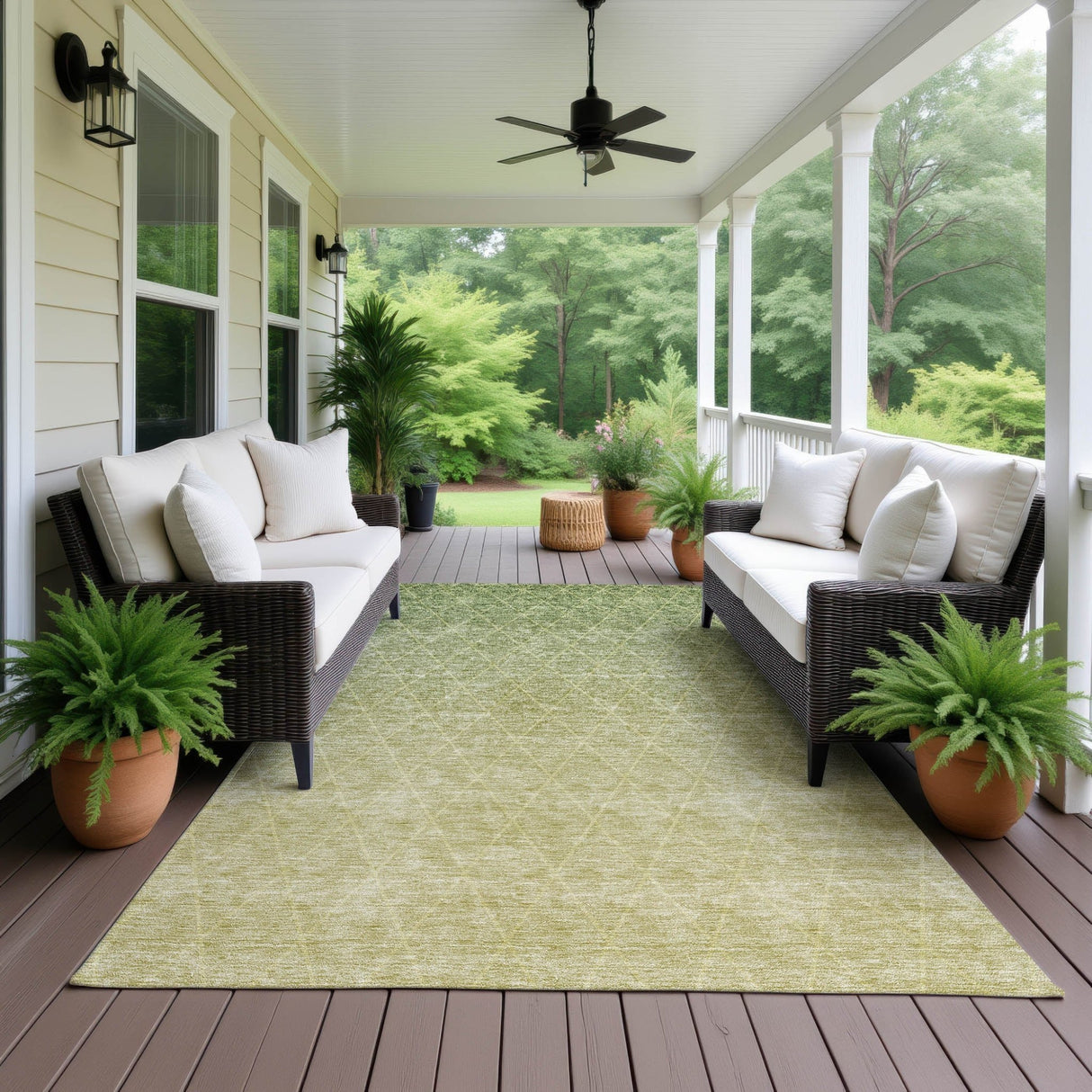 Dalyn Lazio LZ2 Aloe Rug outdoor lifestyle image
