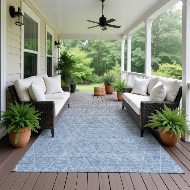Dalyn Lazio LZ2 Blue Rug outdoor lifestyle image