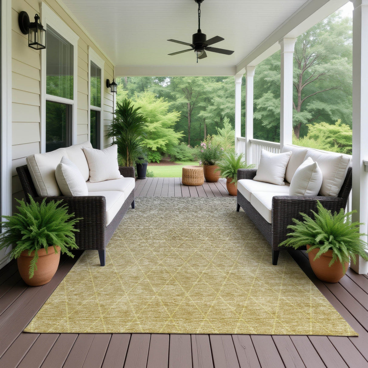 Dalyn Lazio LZ2 Gold Rug outdoor lifestyle image