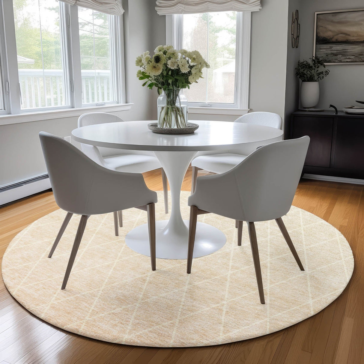 Dalyn Lazio LZ2 Salmon Rug shown in a room