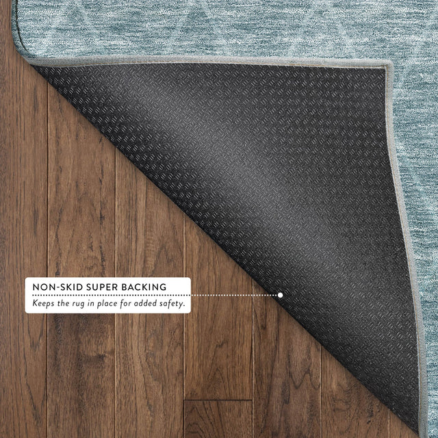 Dalyn Lazio LZ2 Teal Rug backing detail